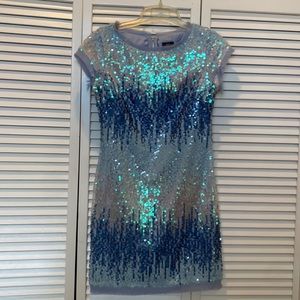 Vince Camaro Sz 2 sequin dress light blue sparkly midi mini gorgeous